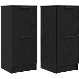 Sideboard 2 pcs Black oak 30 x 30 x 70 cm Engineered Wood Vidaxl Sideboard 2 pcs Black oak 30 x 30 x 70 cm Engineered Wood Vidaxl