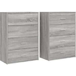 Vidaxl - Sideboards 2 pcs Grey Sonoma 60x31x84 cm Engineered Wood Vidaxl - Sideboards 2 pcs Grey Sonoma 60x31x84 cm Engineered Wood