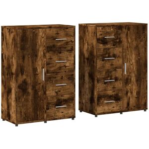 Vidaxl - Sideboards 2 pcs Smoked Oak 60x31x84 cm Engineered Wood Vidaxl - Sideboards 2 pcs Smoked Oak 60x31x84 cm Engineered Wood