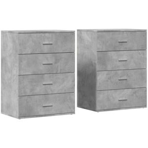 Vidaxl - Sideboards 2 pcs Concrete Grey 60x39x80 cm Engineered Wood Vidaxl - Sideboards 2 pcs Concrete Grey 60x39x80 cm Engineered Wood