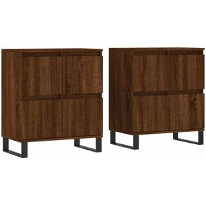 Sideboards 2 pcs Brown Oak Engineered Wood Vidaxl Sideboards 2 pcs Brown Oak Engineered Wood Vidaxl