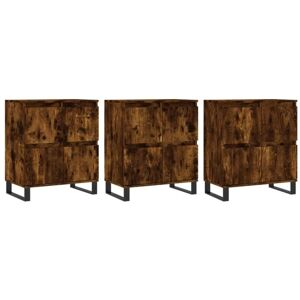 Sideboards 3 pcs Smoked Oak Engineered Wood vidaXL Sideboards 3 pcs Smoked Oak Engineered Wood vidaXL