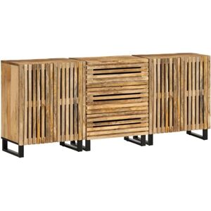 Sideboards 3 pcs 60x34x75 cm Solid Wood Rough Mango vidaXL Sideboards 3 pcs 60x34x75 cm Solid Wood Rough Mango vidaXL