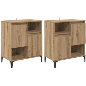 Sideboards 2 pcs Artisan Oak 60 x 35 x 70 cm Engineered Wood vidaXL Sideboards 2 pcs Artisan Oak 60 x 35 x 70 cm Engineered Wood vidaXL