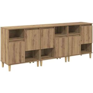 Sideboards 3 pcs Artisan Oak 60 x 35 x 70 cm Engineered Wood vidaXL Sideboards 3 pcs Artisan Oak 60 x 35 x 70 cm Engineered Wood vidaXL