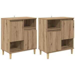 Sideboards 2 pcs Artisan Oak 60 x 35 x 70 cm Engineered Wood vidaXL Sideboards 2 pcs Artisan Oak 60 x 35 x 70 cm Engineered Wood vidaXL