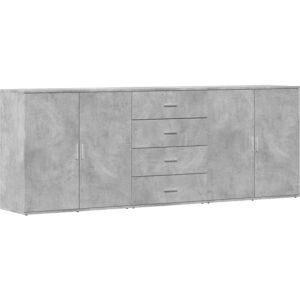 Sideboards 3 pcs Concrete Grey Engineered Wood vidaXL Sideboards 3 pcs Concrete Grey Engineered Wood vidaXL