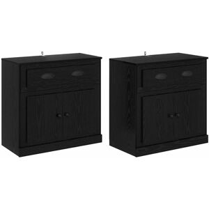 Sideboards 2 pcs Black Oak 70 x 35.5 x 67.5 cm Engineered Wood vidaXL Sideboards 2 pcs Black Oak 70 x 35.5 x 67.5 cm Engineered Wood vidaXL