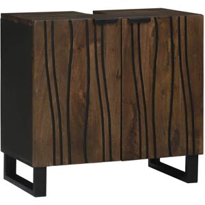 Sink Cabinet Brown, Black 62 x 33 x 58 cm Solid Mango wood Vidaxl Sink Cabinet Brown, Black 62 x 33 x 58 cm Solid Mango wood Vidaxl
