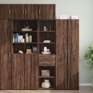 Slim Storage Cabinet Brown Oak 45x42.5x225 cm Engineered Wood vidaXL Slim Storage Cabinet Brown Oak 45x42.5x225 cm Engineered Wood vidaXL