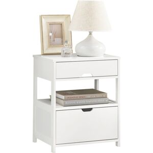 Home Wood Beside End Table with 2 Drawers,White,FRG258-W - Sobuy Home Wood Beside End Table with 2 Drawers,White,FRG258-W - Sobuy