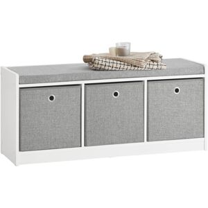 Sobuy - Hallway Entrance 3 Baskets Storage Bench With Padded Seat FSR65-DG Sobuy - Hallway Entrance 3 Baskets Storage Bench With Padded Seat FSR65-DG