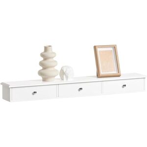 SoBuy White Wall Shelf with 3 Drawers - Wall Shelf SoBuy White Wall Shelf with 3 Drawers - Wall Shelf