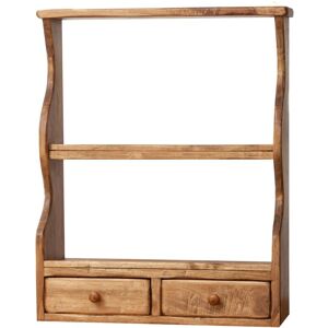 Biscottini - Solid mahogany wood made natural finish W53xDP20xH68 cm sized wall unit etagere shelf Made in Italy Biscottini - Solid mahogany wood made natural finish W53xDP20xH68 cm sized wall unit etagere shelf Made in Italy