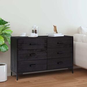 Sideboard Black 110x35x70 cm Solid Pinewood vidaXL Sideboard Black 110x35x70 cm Solid Pinewood vidaXL