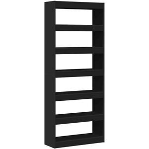 Bookcase with Shelf Black 80 x 30 x 198 cm Engineered wood Vidaxl Bookcase with Shelf Black 80 x 30 x 198 cm Engineered wood Vidaxl