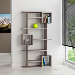 Decortie - Soto Modern Bookcase Display Unit Tall 173cm - Mocha Grey - Mocha Grey Decortie - Soto Modern Bookcase Display Unit Tall 173cm - Mocha Grey - Mocha Grey