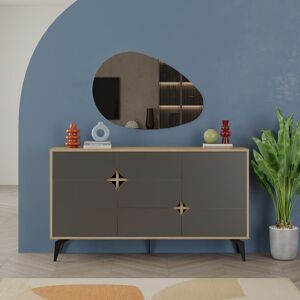 Decortie Spark Console Sideboard Display Unit - Oak / Anthracite Grey Decortie Spark Console Sideboard Display Unit - Oak / Anthracite Grey