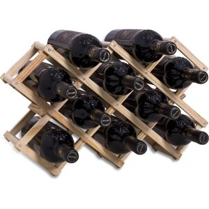 TINOR Stackable Wooden Wine Rack Holds 10 Bottles 45X12.5X31CM, Rhombus Log Shelf, 3 Tier Handmade Wine Holder, Bottle Rack for Bar Counter, Living Room, TINOR Stackable Wooden Wine Rack Holds 10 Bottles 45X12.5X31CM, Rhombus Log Shelf, 3 Tier Handmade Wine Holder, Bottle Rack for Bar Counter, Living Room,