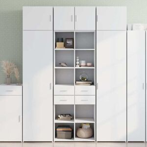 Storage Cabinet White 70x42.5x225 cm Engineered Wood vidaXL Storage Cabinet White 70x42.5x225 cm Engineered Wood vidaXL