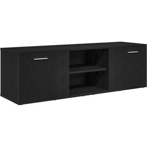 TV Cabinet Black Oak 120x34x37 cm Engineered Wood vidaXL TV Cabinet Black Oak 120x34x37 cm Engineered Wood vidaXL