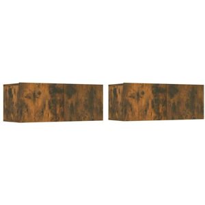 vidaXL TV Cabinet Smoked Oak - TV Stand with 2 Doors vidaXL TV Cabinet Smoked Oak - TV Stand with 2 Doors