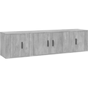 vidaXL 3 Piece TV Cabinet Set Concrete Grey - TV Cabinet Set vidaXL 3 Piece TV Cabinet Set Concrete Grey - TV Cabinet Set