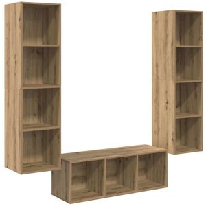 BONNEVIE TV Cabinet Set Wall-mounted 3 pcs,TV unit,TV stand Artisan oak Engineered Wood CFW336088 BONNEVIE TV Cabinet Set Wall-mounted 3 pcs,TV unit,TV stand Artisan oak Engineered Wood CFW336088