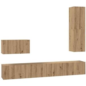 BONNEVIE TV Cabinet Set Wall-mounted 4 pcs,TV unit,TV stand Artisan oak 200 x 30 x 30 cm CFW867006 BONNEVIE TV Cabinet Set Wall-mounted 4 pcs,TV unit,TV stand Artisan oak 200 x 30 x 30 cm CFW867006