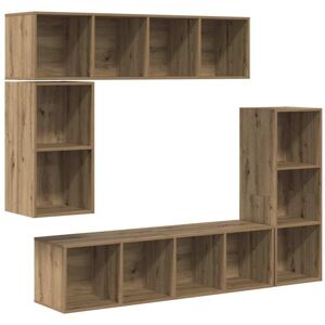 BONNEVIE TV Cabinet Set Wall-mounted 4 pcs,TV unit,TV stand Artisan Oak Engineered Wood CFW464334 BONNEVIE TV Cabinet Set Wall-mounted 4 pcs,TV unit,TV stand Artisan Oak Engineered Wood CFW464334