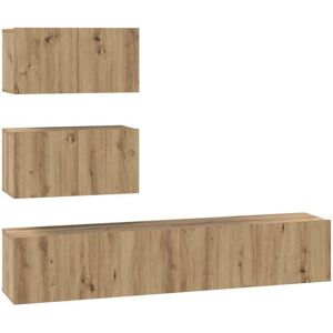 BONNEVIE TV Cabinet Set Wall-mounted 4 pcs,TV unit,TV stand Artisan oak Engineered wood CFW946070 BONNEVIE TV Cabinet Set Wall-mounted 4 pcs,TV unit,TV stand Artisan oak Engineered wood CFW946070