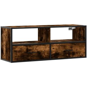 vidaXL Smoked Oak TV Cabinet - Media Storage - 100x31x39.5 cm - TV Stand - Industrial Style vidaXL Smoked Oak TV Cabinet - Media Storage - 100x31x39.5 cm - TV Stand - Industrial Style