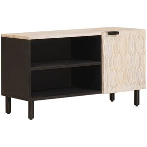 TV Cabinet White Wash Finish 80 x 33 x 46 cm Solid Mango Wood vidaXL TV Cabinet White Wash Finish 80 x 33 x 46 cm Solid Mango Wood vidaXL