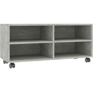 vidaXL TV Cabinet with Castors Concrete Grey 90x35x35 cm Engineered Wood - TV Cabinet vidaXL TV Cabinet with Castors Concrete Grey 90x35x35 cm Engineered Wood - TV Cabinet