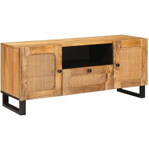 TV Cabinet with Drawer Brown 105 x 33 x 46 cm Solid Mango Wood vidaXL TV Cabinet with Drawer Brown 105 x 33 x 46 cm Solid Mango Wood vidaXL