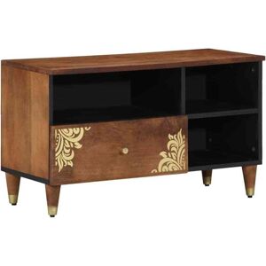 TV Cabinet with Drawer Brown 80 x 33.5 x 46 cm Solid Mango wood vidaXL TV Cabinet with Drawer Brown 80 x 33.5 x 46 cm Solid Mango wood vidaXL