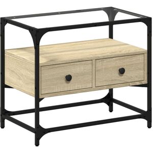 vidaXL 846055 Sonoma Oak TV Cabinet - TV Stand with Glass Top vidaXL 846055 Sonoma Oak TV Cabinet - TV Stand with Glass Top