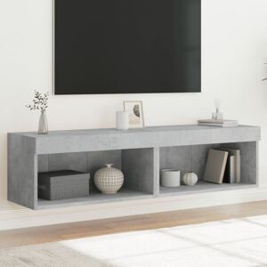 VidaXL 2-piece Gray Concrete TV Cabinet with LED Lights VidaXL 2-piece Gray Concrete TV Cabinet with LED Lights