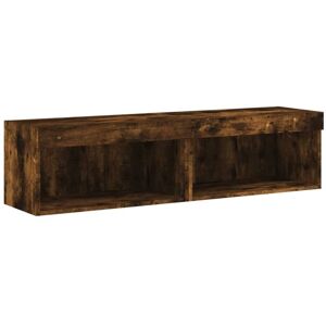 vidaXL TV Cabinet - Smoked Oak LED Lights 2 pcs 60x30x30 cm vidaXL TV Cabinet - Smoked Oak LED Lights 2 pcs 60x30x30 cm