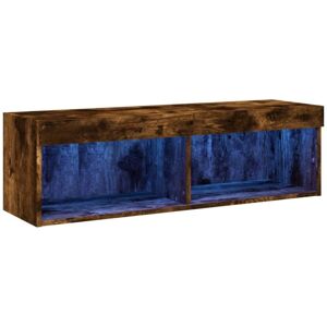 vidaXL TV Cabinet with LED Lights Smoked Oak - TV Cabinet vidaXL TV Cabinet with LED Lights Smoked Oak - TV Cabinet