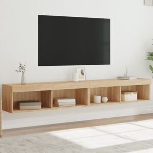 vidaXL TV Cabinet with LED Lights 2 pcs Sonoma Oak vidaXL TV Cabinet with LED Lights 2 pcs Sonoma Oak