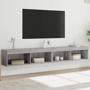 vidaXL TV Cabinet with LED Lights - 2 pcs Grey Sonoma vidaXL TV Cabinet with LED Lights - 2 pcs Grey Sonoma