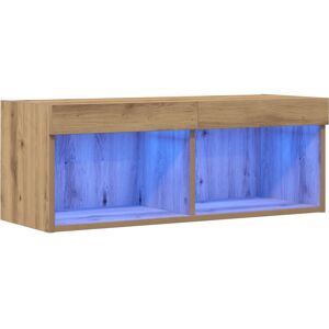 Tv Wall Cabinet with led Lights Artisan Oak 80x30x30 cm Vidaxl Tv Wall Cabinet with led Lights Artisan Oak 80x30x30 cm Vidaxl