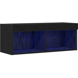 Tv Wall Cabinet with led Lights Black Oak 80x30x30 cm Vidaxl Tv Wall Cabinet with led Lights Black Oak 80x30x30 cm Vidaxl