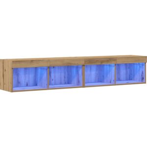 Vidaxl - tv Wall Cabinets with led Lights 2 pcs Artisan Oak 80x30x30 cm Vidaxl - tv Wall Cabinets with led Lights 2 pcs Artisan Oak 80x30x30 cm