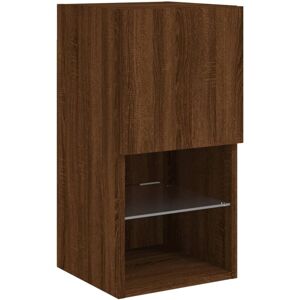 vidaXL TV cabinet with LED lights - Brown oak - 30.5x30x60 cm - Entertainment centre vidaXL TV cabinet with LED lights - Brown oak - 30.5x30x60 cm - Entertainment centre