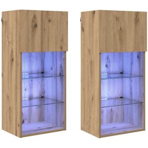 Wall-mounted TV Cabinets 2 pcs Artisan Oak 40.5 x 30 x 90 cm vidaXL Wall-mounted TV Cabinets 2 pcs Artisan Oak 40.5 x 30 x 90 cm vidaXL