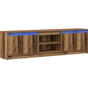 Tv Cabinet with led Strip Lights with Storage with Door Brown 180 x 34 x 50 cm Vidaxl Tv Cabinet with led Strip Lights with Storage with Door Brown 180 x 34 x 50 cm Vidaxl