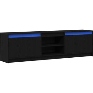 Vidaxl - tv Cabinet with led Strip Lights with Storage with Door Black 180 x 34 x 50 cm Vidaxl - tv Cabinet with led Strip Lights with Storage with Door Black 180 x 34 x 50 cm