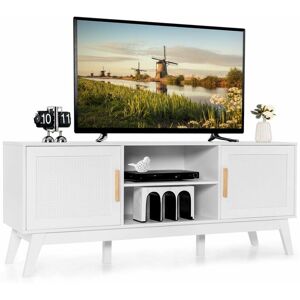 Costway - tv Stand for TVs up to 65" Media Console Table w/Adjustable Shelf 2-door Cabinet Costway - tv Stand for TVs up to 65" Media Console Table w/Adjustable Shelf 2-door Cabinet